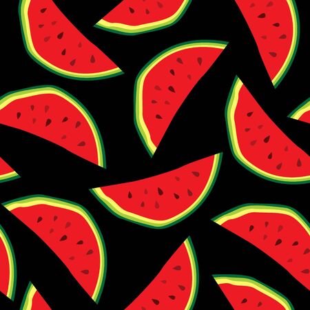 Vector seamless pattern with watermelons background designのイラスト素材