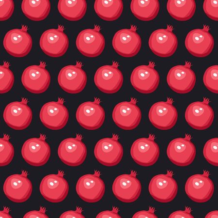 Vector summer pattern with pomegranates. Seamless texture design.のイラスト素材