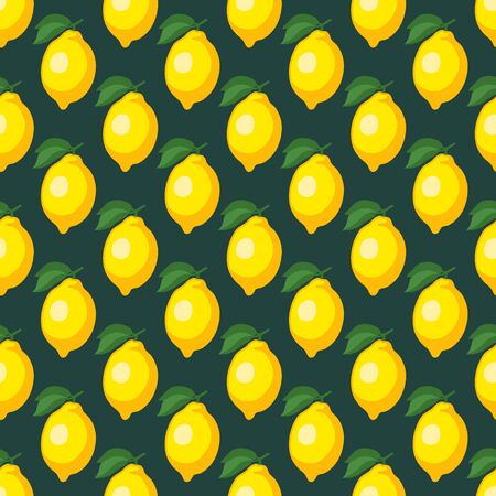 Seamless pattern with yellow lemons. Vector illustration.のイラスト素材