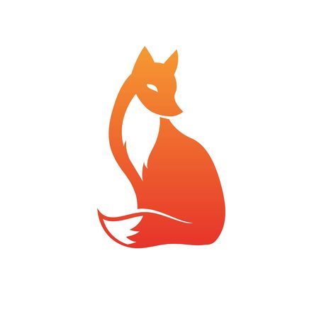 Vector isolated orange fox icon. Creative logo conceptのイラスト素材