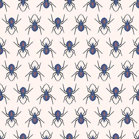 Vector seamless pattern design with spidersのイラスト素材
