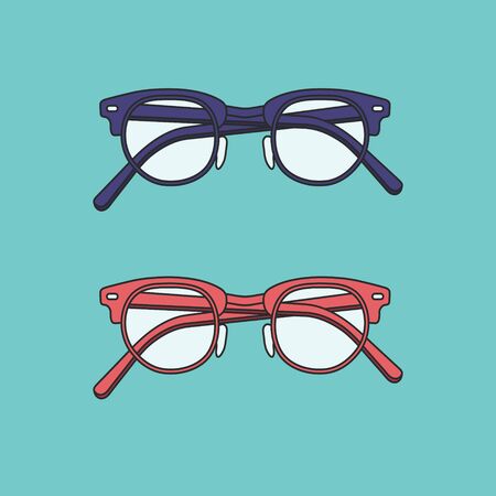 Vector hand-drawn outline isolated pair of glassesのイラスト素材