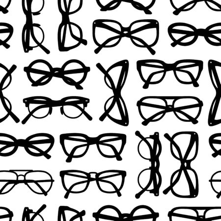 Vector seamless pattern with glasses and sunglassesのイラスト素材