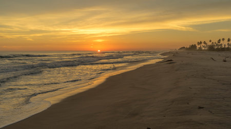 Undiscovered long beach in Banda Aceh, Sumatra, Indonesia