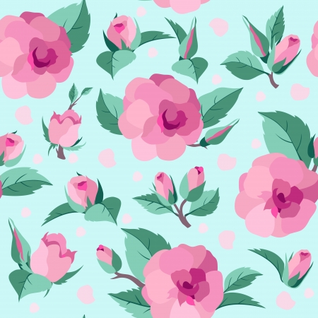 Vintage roses seamless patternのイラスト素材