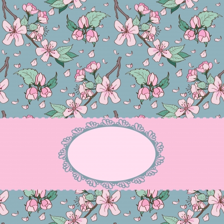 Cherry blossom invitation cardのイラスト素材