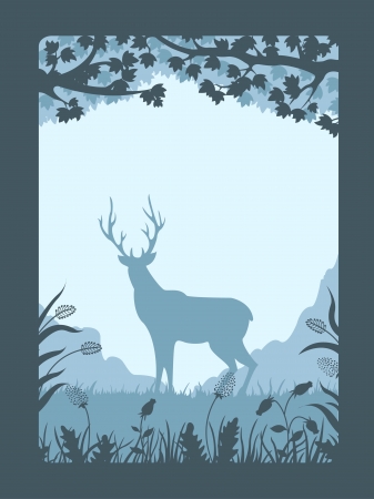 Deer in the forestのイラスト素材