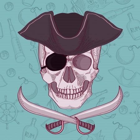 Pirates skull vector illustrationのイラスト素材