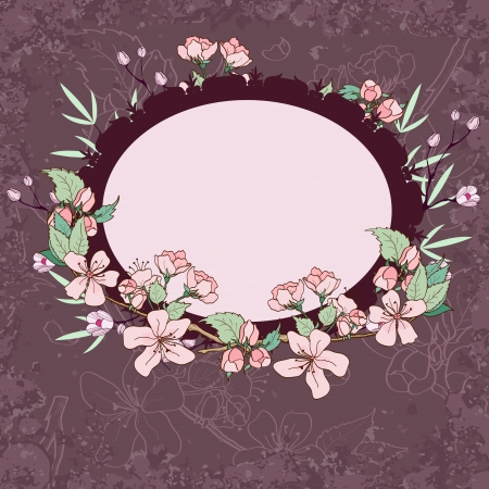 Apple blossom invitation cardのイラスト素材
