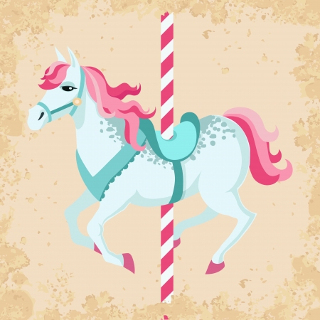 Vintage carousel horseのイラスト素材