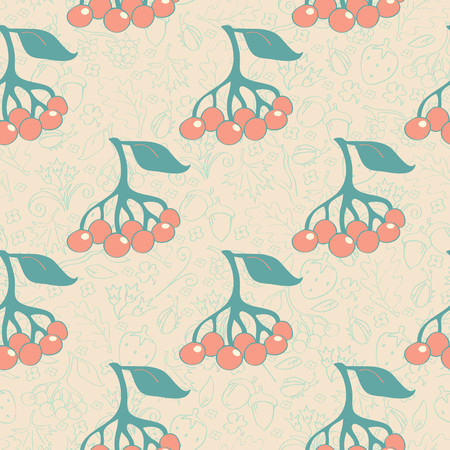 Beautiful seamless background with berriesのイラスト素材