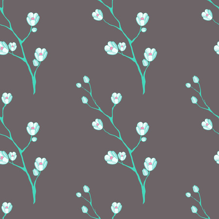 Elegant seamless floral background with white flowersのイラスト素材