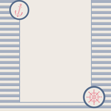Marine theme vector card templateのイラスト素材