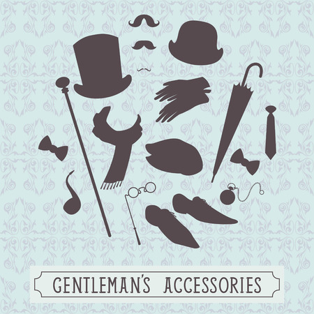 Vintage style set of gentleman accessoriesのイラスト素材