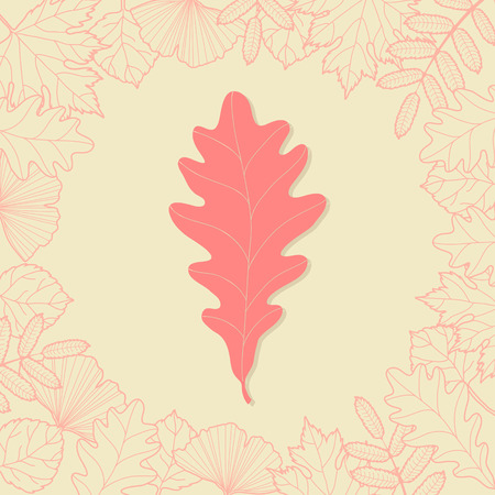 Autumn background with oak leafのイラスト素材