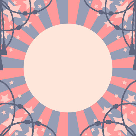 Vintage circus striped background with ropes and starsのイラスト素材