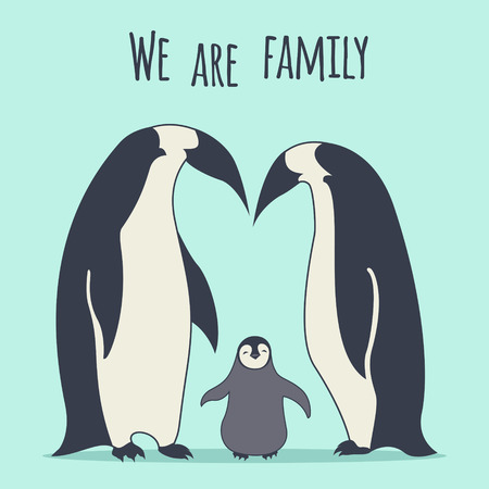 Penguins\'s familyのイラスト素材