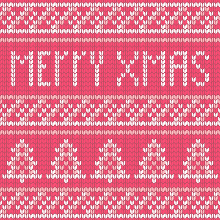 Knitted norwegian ornament with xmas greetingのイラスト素材