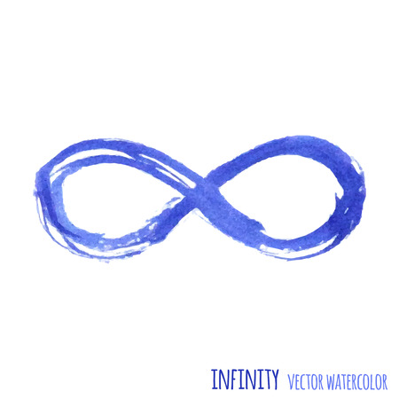 Isolated hand drawn infinity sign. Vector watercolor. Abstract background.