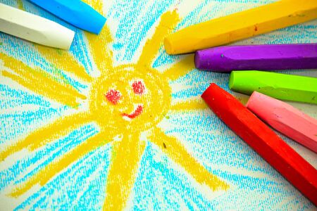 Children s crayonの写真素材