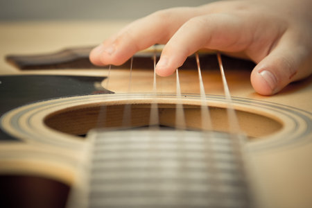 Classic guitar with shallow DoF horizontal
