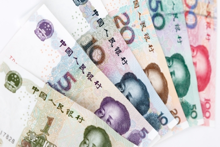 China s currency  Chinese banknotesの写真素材