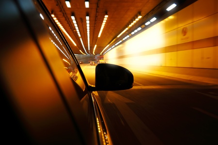 High-speed car in the tunnel, Motion Blurの写真素材