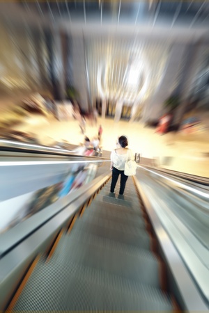Escalator in modern interior tonedの写真素材