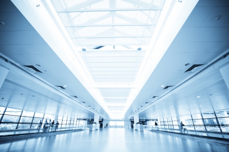 interior of the modern architectural in shanghai airport.のeditorial素材