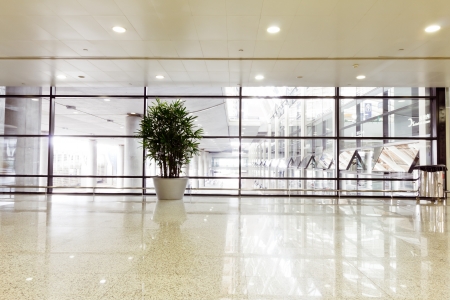 interior of the modern architectural in shanghai airport.のeditorial素材