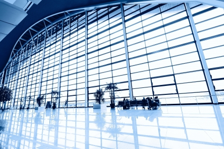 interior of the modern architectural in shanghai airport.のeditorial素材