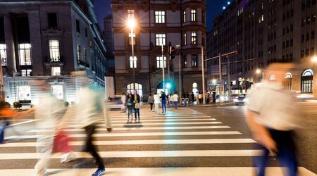 the scene of the bund street in shanghai,China の写真素材
