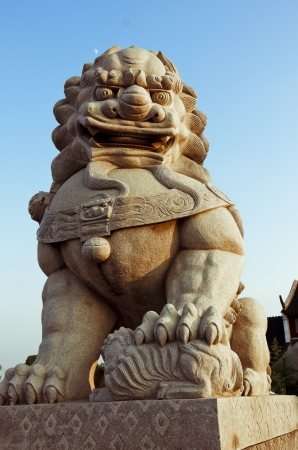Chinese Imperial Lion Statue,の写真素材