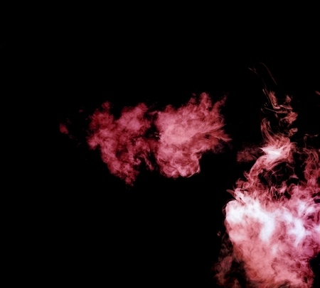 smoke isolated on a black backgroundの写真素材