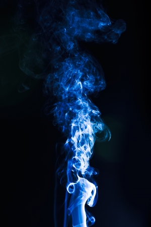 smoke isolated on a black backgroundの写真素材