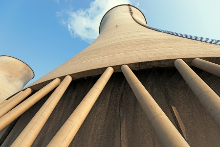 Cooling tower at nuclear power plantの写真素材