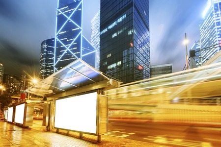 Billboards, bus stationの写真素材