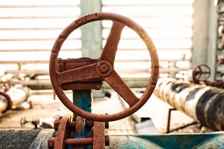 Industrial zone valves, factory equipment.の写真素材