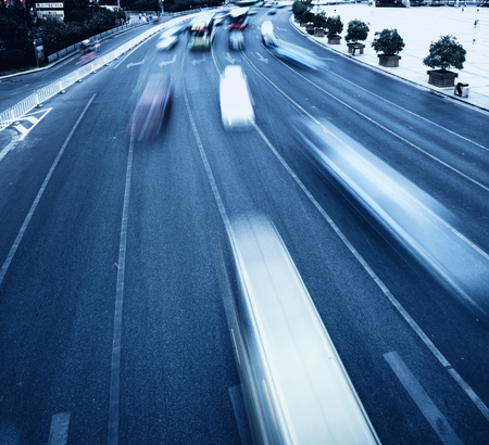 Automobile congestion in rush hour,Busy highwayのeditorial素材