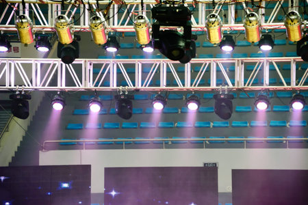 Stage Spotlight with Laser raysのeditorial素材