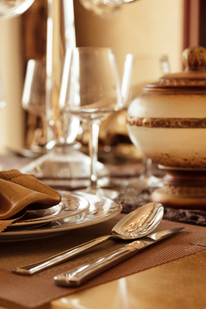 Wedding banquet table detailsの写真素材