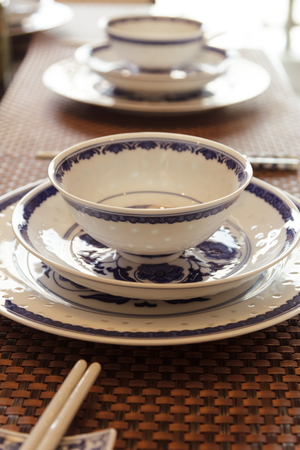 Chinese tableware, porcelain.の写真素材