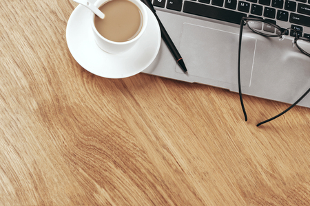 Office work with laptopのeditorial素材