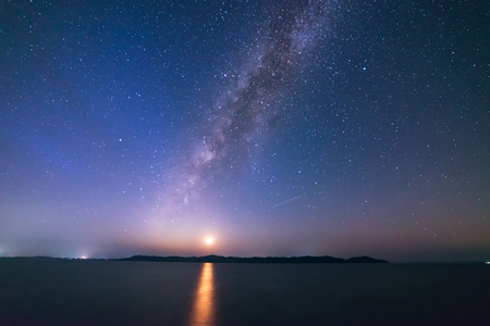 Galaxy under the starsの写真素材