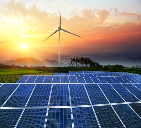 Solar panels, new energy sources in Chinaの写真素材