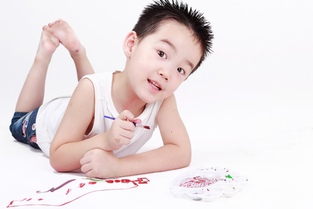 Little boy Paintingの写真素材