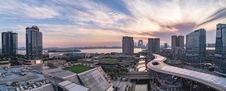 Beautiful cityscape at sunsetのeditorial素材