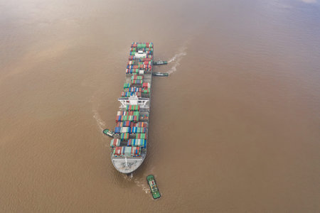Container port ship