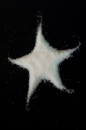 Sugar star on black background