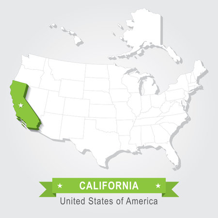 California state. USA administrative map.のイラスト素材